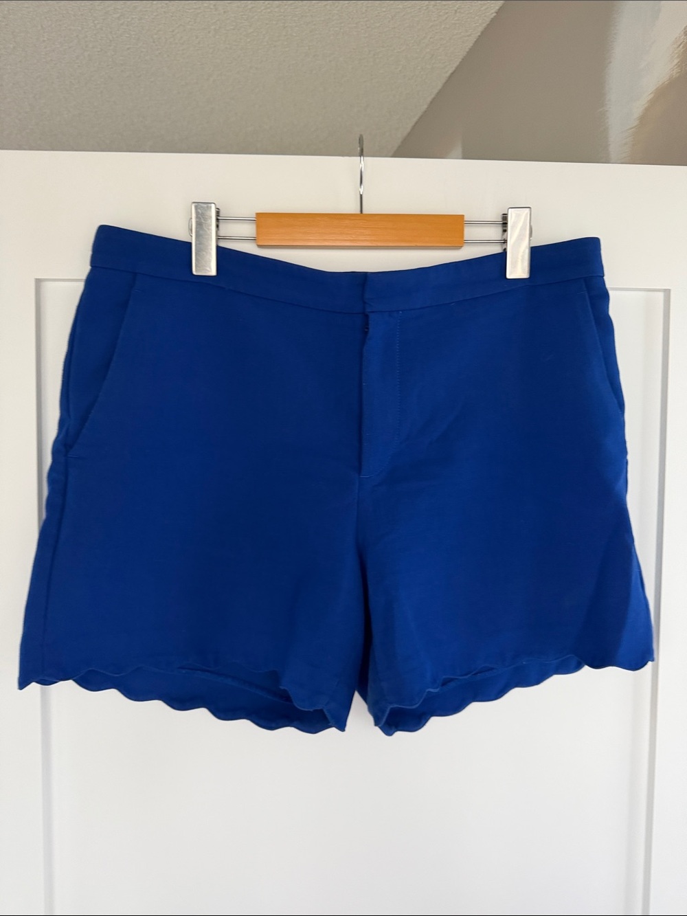 Banana Republic Cobalt Blue High-Waist Scallop Hem Shorts